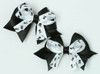 Skull black / white-black cute baby hair clips pair