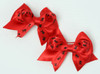 Skull red-black cute baby hair clips pair