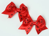 Skull red-black cute baby hair clips pair