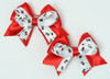 Skull red / white-black cute baby hair clips pair