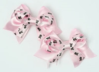 Skull L pink / L pink-black cute baby hair clips pair