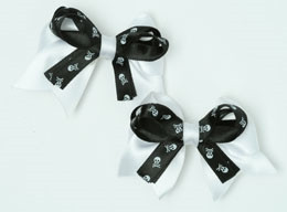 Skull white / black-white cute baby hair clips pair