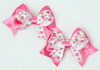 Star D pink / white-pink cute baby hair clips pair