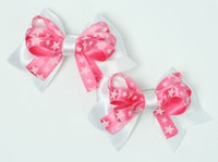 Star white / D pink-ehite cute baby hair clips pair