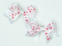 Star white-pink cute baby hair clips pair