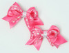 Heart D pink / D pink-white cute baby hair clips pair