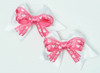 Heart white / D pink-white cute baby hair clips pair