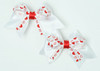 Heart white-red cute baby hair clips pair