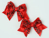 Check red cute baby hair clips pair