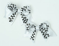 Check white / black-white cute baby hair clips pair