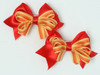 Stripe red-yellow cute baby hair clips pair