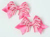 Stripe D pink cute baby hair clips pair