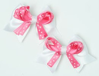 Dot white / D pink-white cute baby hair clips pair