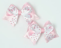 Dot L pink / white-pink cute baby hair clips pair