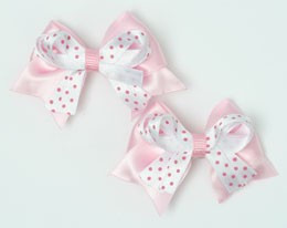Dot L pink / white-pink cute baby hair clips pair