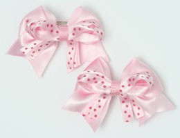 Dot L pink / L pink d-pink cute baby hair clips pair