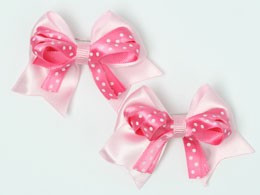 Dot L pink / D pink-white cute baby hair clips pair