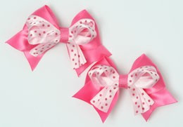 Dot D pink / L pink-D pink cute baby hair clips pair