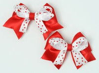 Dot red / white-red cute baby hair clips pair