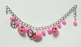 Skull full pink skull bracelet