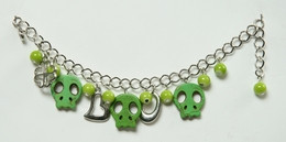 Skull empty green skull bracelet
