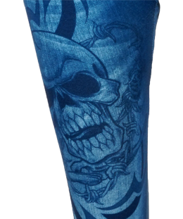 S blue jeans skull spandex legging