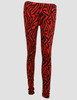 F zebra red fashion legging