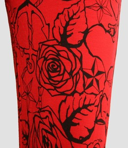 F skull star red fashion legging