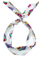 P cup cake big white pin up head band
