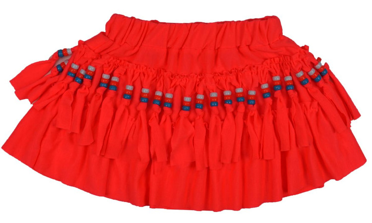 Mini skirt with beads pink neon