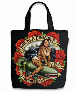 Double Trouble Tote Bag Liquorbrand Clarabella Tattoo Wear Clara bella estetica & spa. clarabella tattoo wear