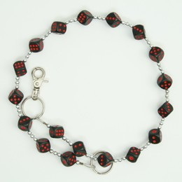 Dice black red WC 2 wallet chain