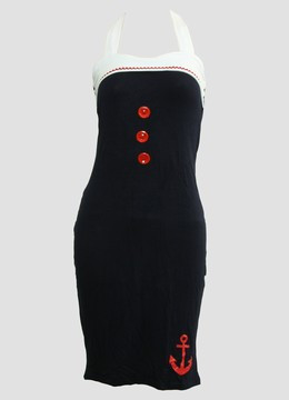 Front - Dress anchor navy sailor dress
