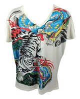 Tiger dragon yin yang white