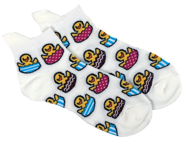 Ducks on beach socks white