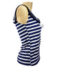 Right view (angle 270°) - Blue white stripes and white bow navy sailor top Right view (angle 270°) - Blue white stripes and white bow navy sailor top