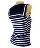 Angle 225° - Blue white stripes and white bow navy sailor top Angle 225° - Blue white stripes and white bow navy sailor top