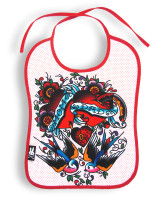 Mom dad hearts six bunnies bib