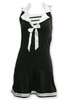 Front - Navy stripes pin up black and white