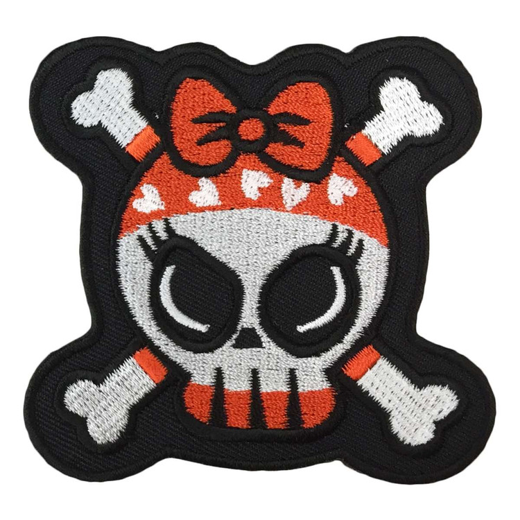 Cute skull red and black bones