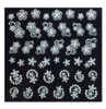 White flowers mix art - nail stickers
