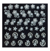 White flowers mix art - nail stickers