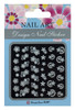 White flowers mix art - nail stickers