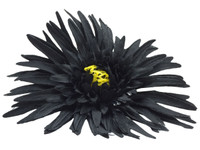 Black daisy single hair flower clips