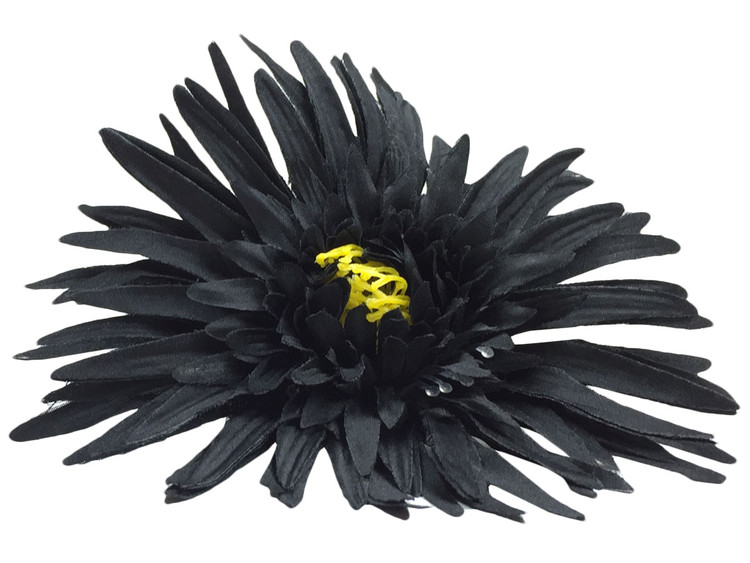Black daisy single hair flower clips