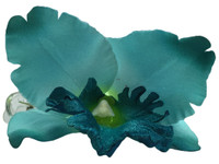Blue orchid single hair flower clips