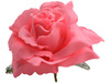 Pink rose single hair flower clips