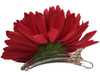 Red opium single hair flower clips
