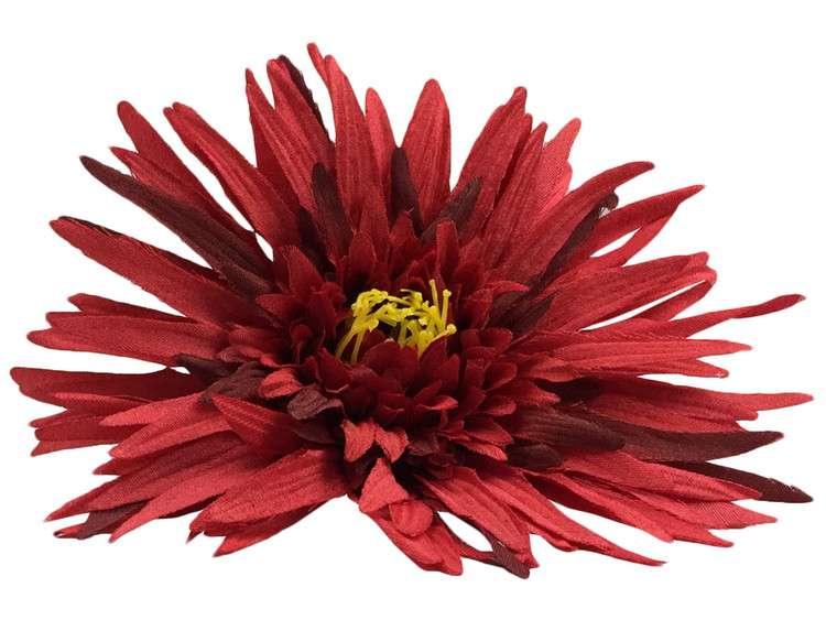 Red daisy single hair flower clips