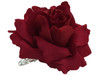 Red dark rose single hair flower clips